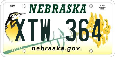 NE license plate XTW364
