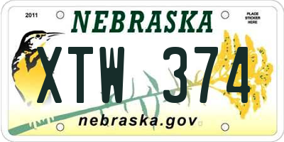 NE license plate XTW374