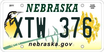 NE license plate XTW376