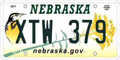 NE license plate XTW379