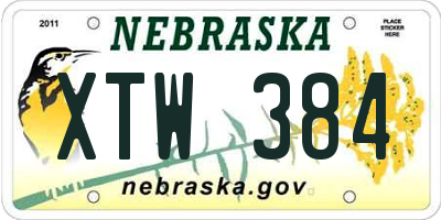 NE license plate XTW384