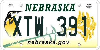 NE license plate XTW391
