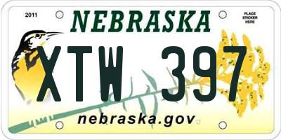 NE license plate XTW397