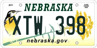 NE license plate XTW398