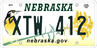 NE license plate XTW412