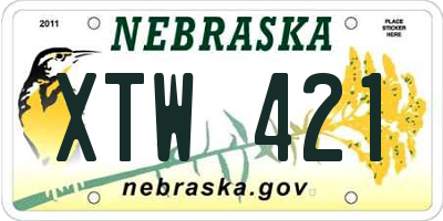 NE license plate XTW421