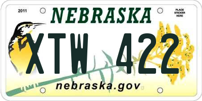 NE license plate XTW422