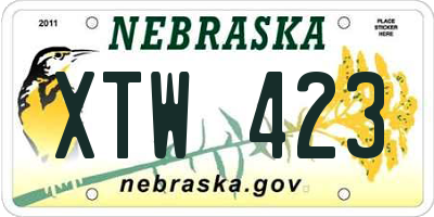 NE license plate XTW423
