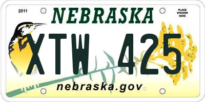 NE license plate XTW425