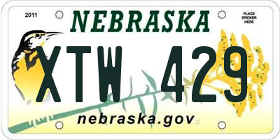 NE license plate XTW429