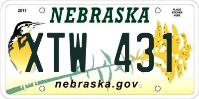 NE license plate XTW431
