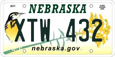 NE license plate XTW432