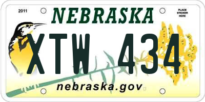 NE license plate XTW434