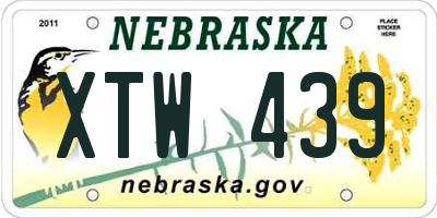 NE license plate XTW439