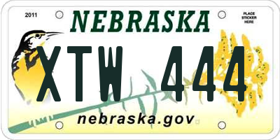 NE license plate XTW444