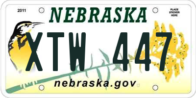 NE license plate XTW447