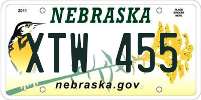 NE license plate XTW455