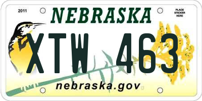 NE license plate XTW463