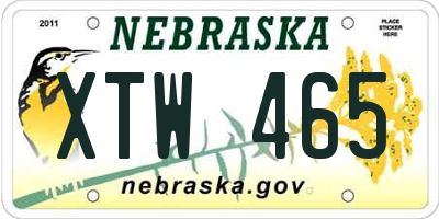 NE license plate XTW465