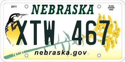 NE license plate XTW467