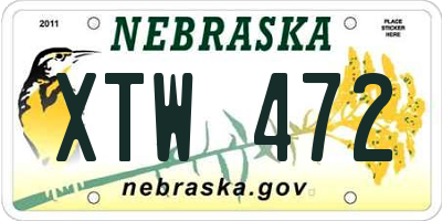 NE license plate XTW472