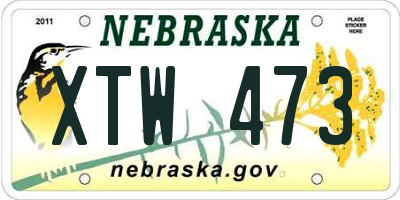 NE license plate XTW473