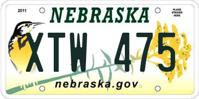 NE license plate XTW475