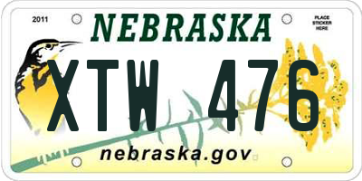 NE license plate XTW476