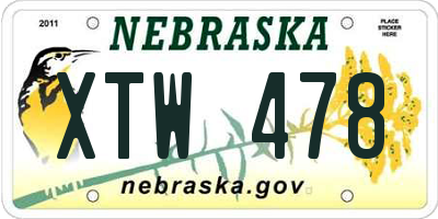 NE license plate XTW478