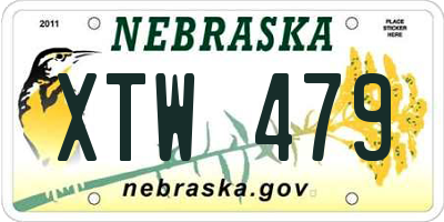 NE license plate XTW479