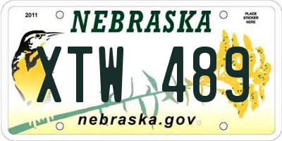 NE license plate XTW489