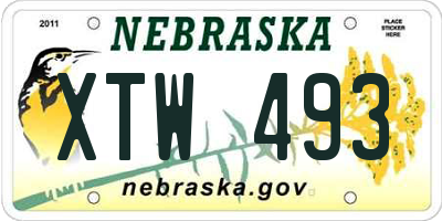 NE license plate XTW493