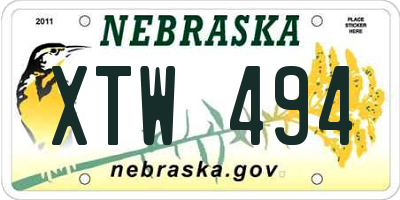 NE license plate XTW494
