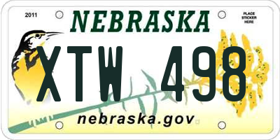 NE license plate XTW498