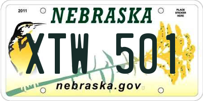 NE license plate XTW501