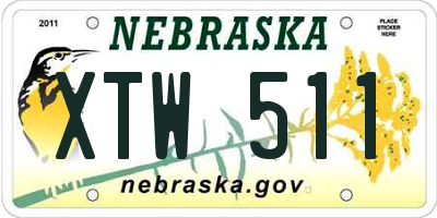 NE license plate XTW511