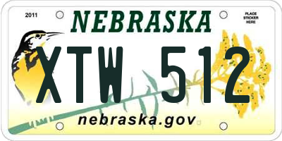 NE license plate XTW512