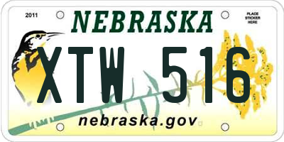 NE license plate XTW516