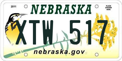 NE license plate XTW517