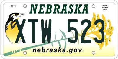 NE license plate XTW523