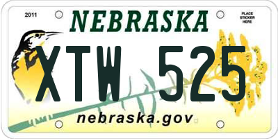 NE license plate XTW525
