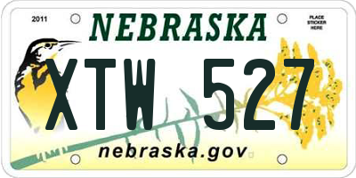 NE license plate XTW527
