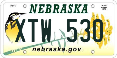 NE license plate XTW530