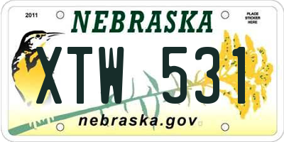 NE license plate XTW531