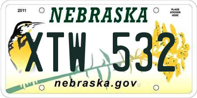 NE license plate XTW532