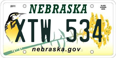 NE license plate XTW534