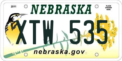 NE license plate XTW535