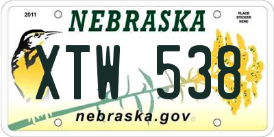 NE license plate XTW538