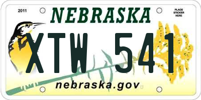 NE license plate XTW541