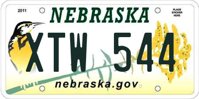 NE license plate XTW544